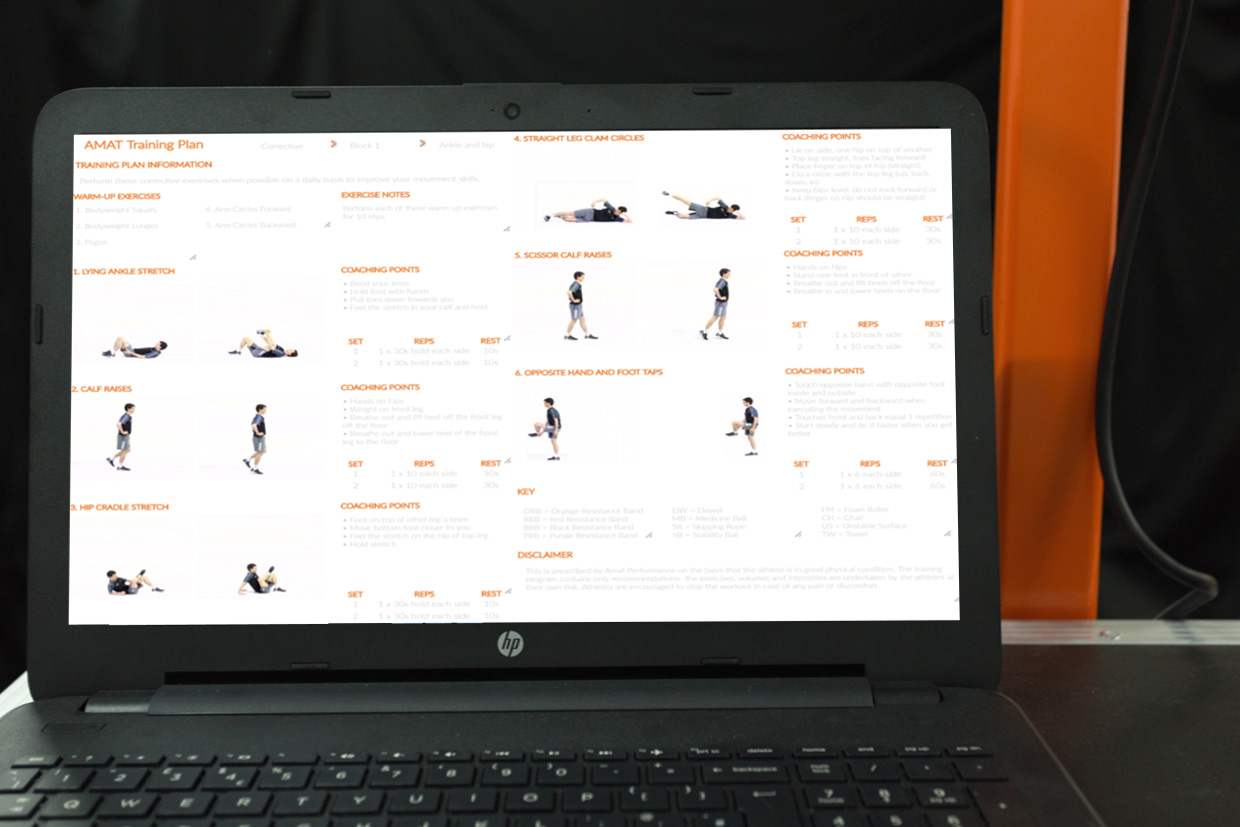 Fase 3-laptop mostrando piano di allenamento individuale